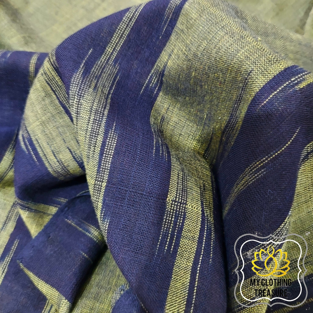 Kargil Cotton Saree- Olive Green Saree