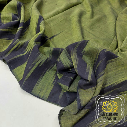 Kargil Cotton Saree- Olive Green Saree