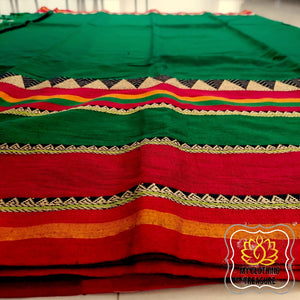 Narayanpet Mercerized Cotton Saree With Broad Border - Green