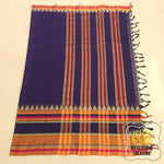 Load image into Gallery viewer, Narayanpet Mercerized Cotton Saree With Broad Mustard Border - Ink Blue
