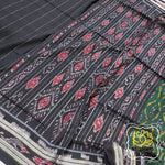 Load image into Gallery viewer, Odisha Ikkat Khandua Cotton Saree- Green &amp; Black Saree
