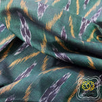 Load image into Gallery viewer, Odisha Ikkat Khandua Cotton Saree- Green &amp; Black Saree
