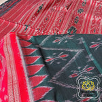 Load image into Gallery viewer, Odisha Ikkat Khandua Cotton Saree- Green &amp; Red Saree
