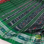 Load image into Gallery viewer, Odisha Ikkat Khandua Cotton Saree- Peach &amp; Green Saree
