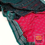 Load image into Gallery viewer, Odisha Ikkat Khandua Cotton Saree- Red &amp; Green Saree
