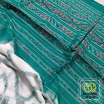 Load image into Gallery viewer, Odisha Ikkat Khandua Cotton Saree- White &amp; Green Saree
