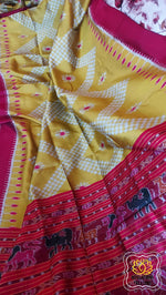 Load image into Gallery viewer, Odisha Ikkat Khandua Silk Saree- Mustard Saree
