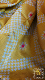 Load image into Gallery viewer, Odisha Ikkat Khandua Silk Saree- Mustard Saree
