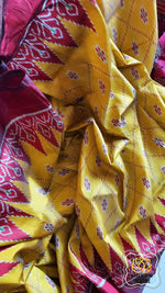 Load image into Gallery viewer, Odisha Ikkat Khandua Silk Saree- Mustard Yellow Saree
