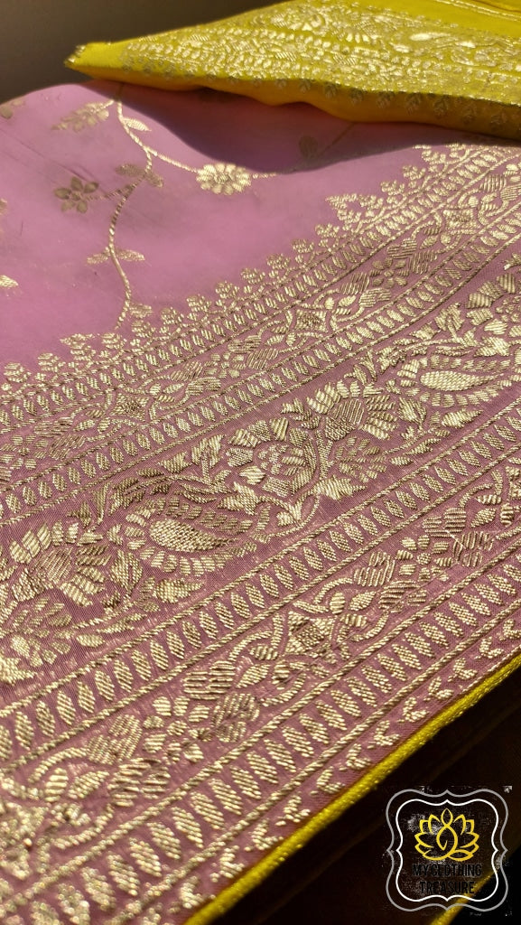 Organza Banarasi Saree- Baby Pink Saree