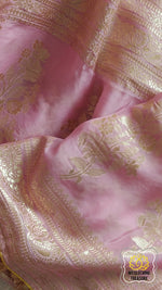 Load image into Gallery viewer, Organza Banarasi Saree- Baby Pink Saree
