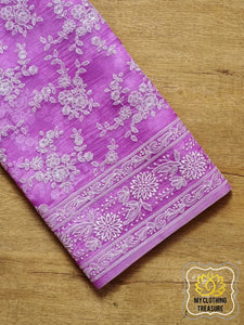 Periwinkles On Organza- Lavender Saree