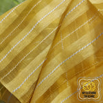 Load image into Gallery viewer, Pure Desi Tussar And Kora Silk Saree- Yellow Green Saree
