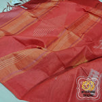 Load image into Gallery viewer, Pure Desi Tussar Silk Saree With Zari Weaving - Rusty Red
