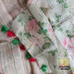 Load image into Gallery viewer, Pure Gheecha Tussar Silk Saree With Digital Floral Print - Pale Mint
