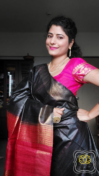 Red & Black Designer Embroidered Silk Wedding Saree | Black and red saree,  Saree, Saree wedding