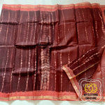 Load image into Gallery viewer, Pure Kota Cotton Hand Tie And Dye Shibori Saree- Coffee-Peach Saree
