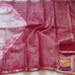 Load image into Gallery viewer, Pure Kota Cotton Hand Tie And Dye Shibori Saree- White-Wine Saree
