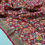 Load image into Gallery viewer, Pure Linen Kalamkari Saree In Maroon
