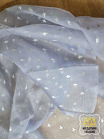 Load image into Gallery viewer, Velvet Leaves On Organza- Lilac Grey Saree
